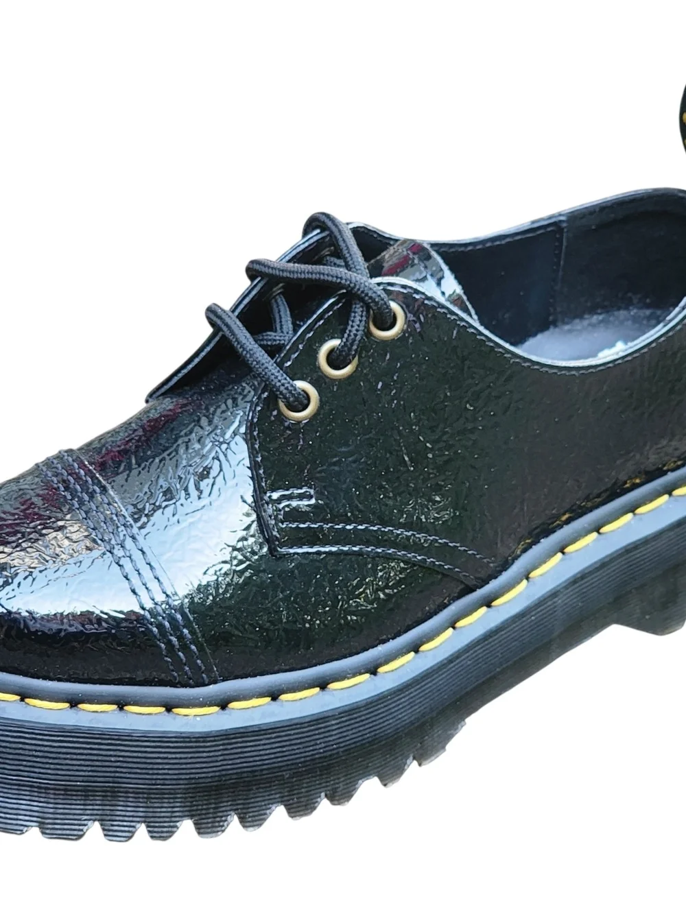Dr.‎ Martens Black Patent Lace-Up Platform Shoes